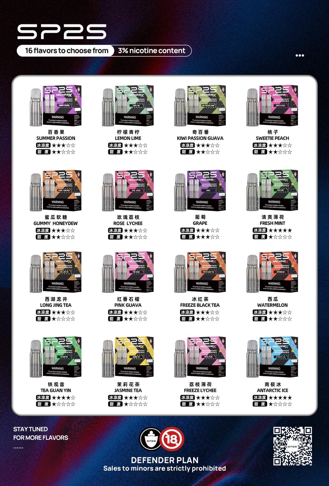 sp2s Max思博瑞適用煙油、菸彈口味推薦 (一盒兩顆)